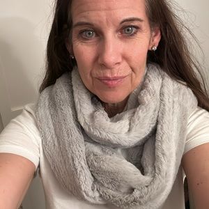 Faux Fur grey Infinity Scarf